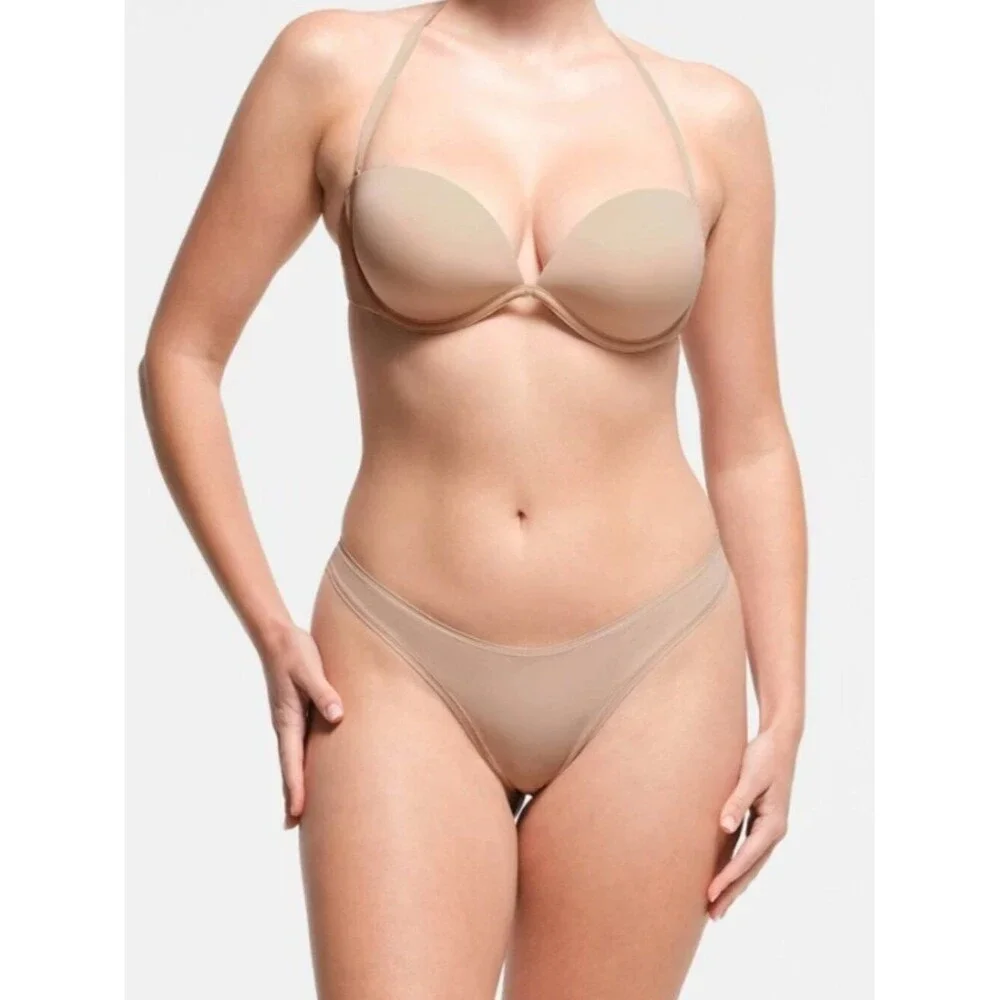 CHECK STOCK NEW SKIMS Multiway Strapless Underwire Bra Clay 32B NWT - Picture 4 of 8